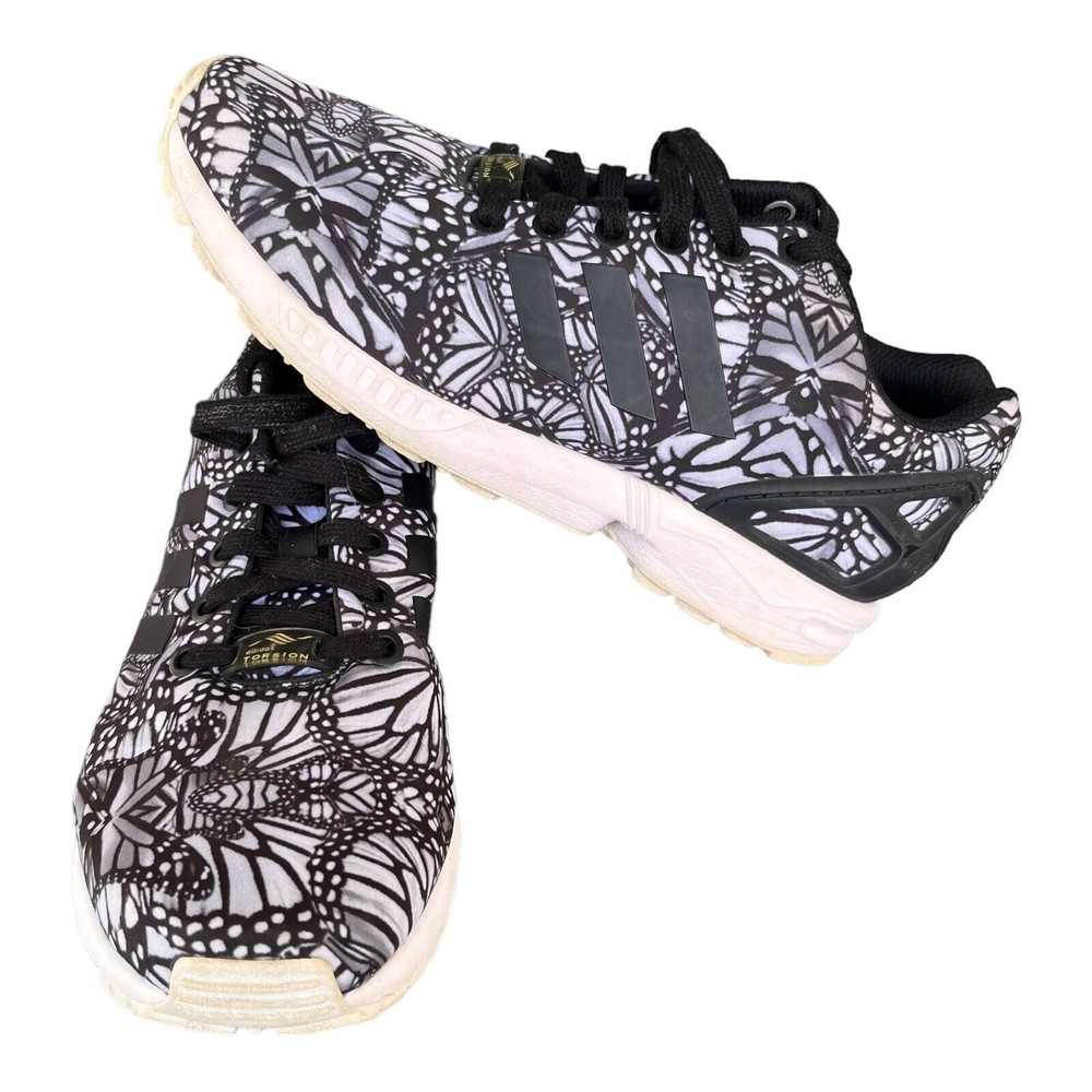 Adidas Torsion ZX FLUX US 7 All Over Print B35153 Black White Gray Sneakers Shoe